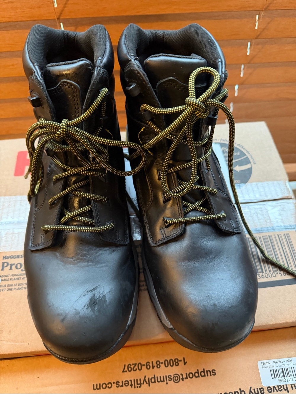 Shoes For Crews Black and Yellow Non-Slip Work Boot